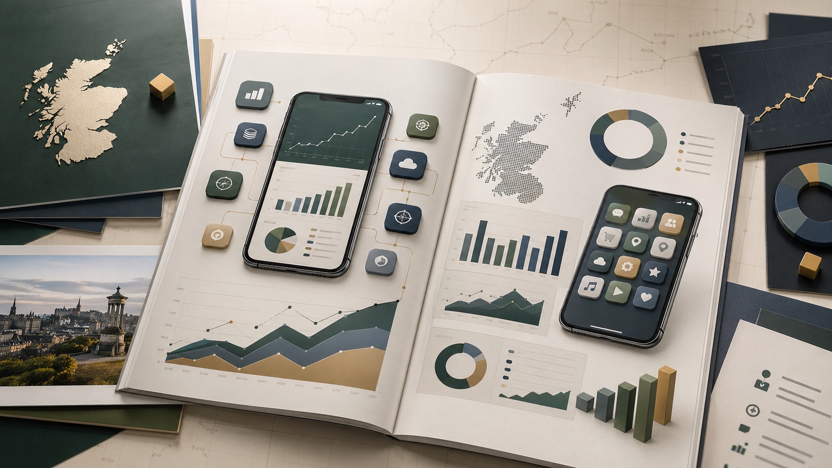 Mobile app boom Scotland statistics for businesses researching App Developer Edinburgh